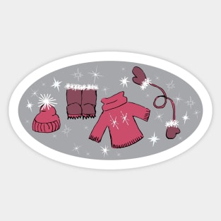 Winter weather snow lover gear cartoon illustration Sticker